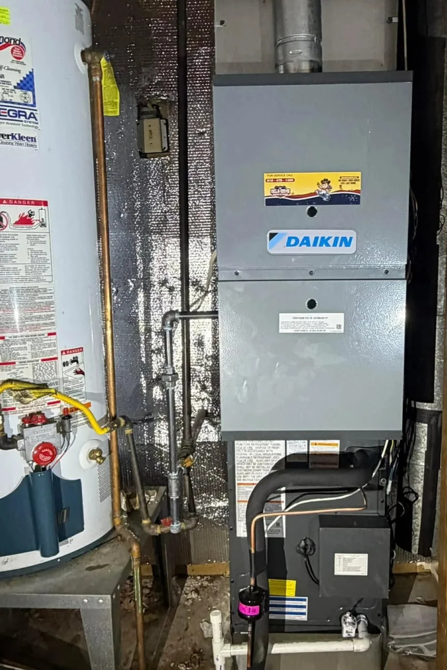 Daikin furnace installation by Okla-Home Heating & Cooling in Broken Arrow